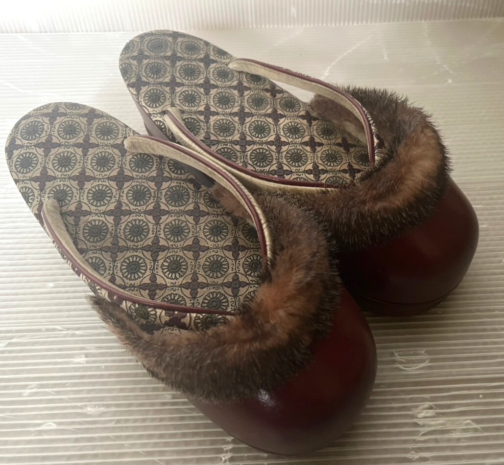 草履 着物 和装 冬草履 防寒 高級 あざらし アザラシ 毛皮 東京特製 中古品 /①_画像1