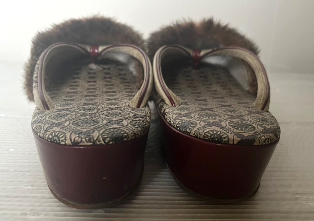 草履 着物 和装 冬草履 防寒 高級 あざらし アザラシ 毛皮 東京特製 中古品 /①_画像3