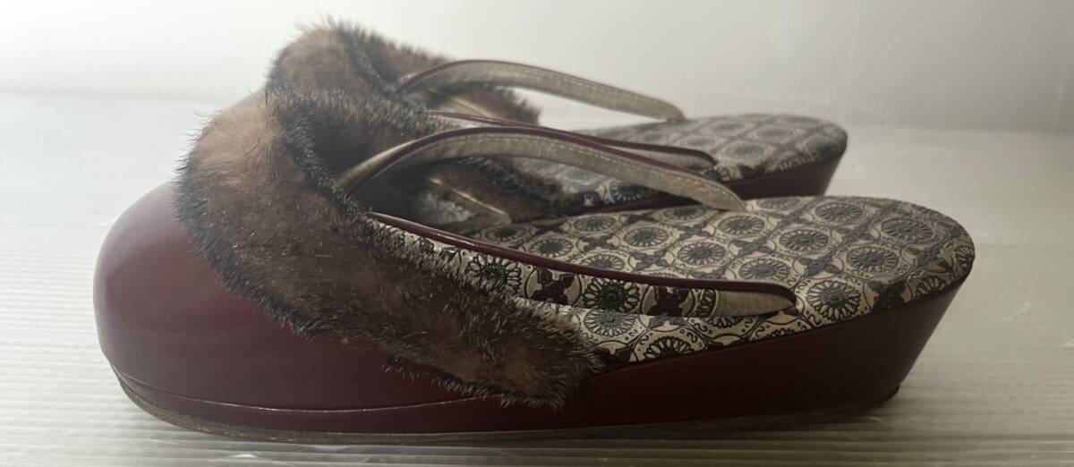 草履 着物 和装 冬草履 防寒 高級 あざらし アザラシ 毛皮 東京特製 中古品 /①_画像4