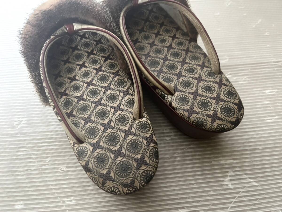 草履 着物 和装 冬草履 防寒 高級 あざらし アザラシ 毛皮 東京特製 中古品 /①_画像8