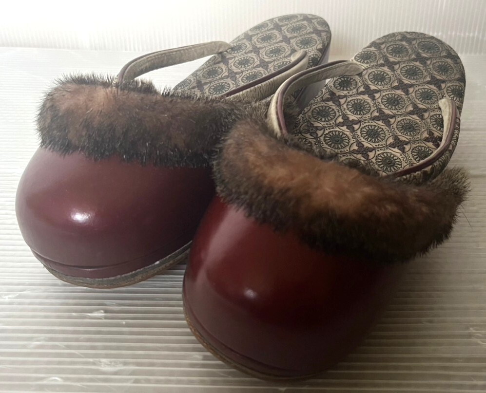 草履 着物 和装 冬草履 防寒 高級 あざらし アザラシ 毛皮 東京特製 中古品 /①_画像5