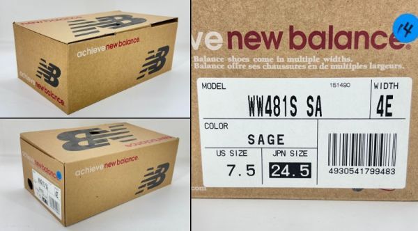 sa☆/ new balance ニューバランス achieve アチーブ スニーカー 24.5㎝ 4E SAGE セージグリーン 箱付き 　/DY-4680_画像10