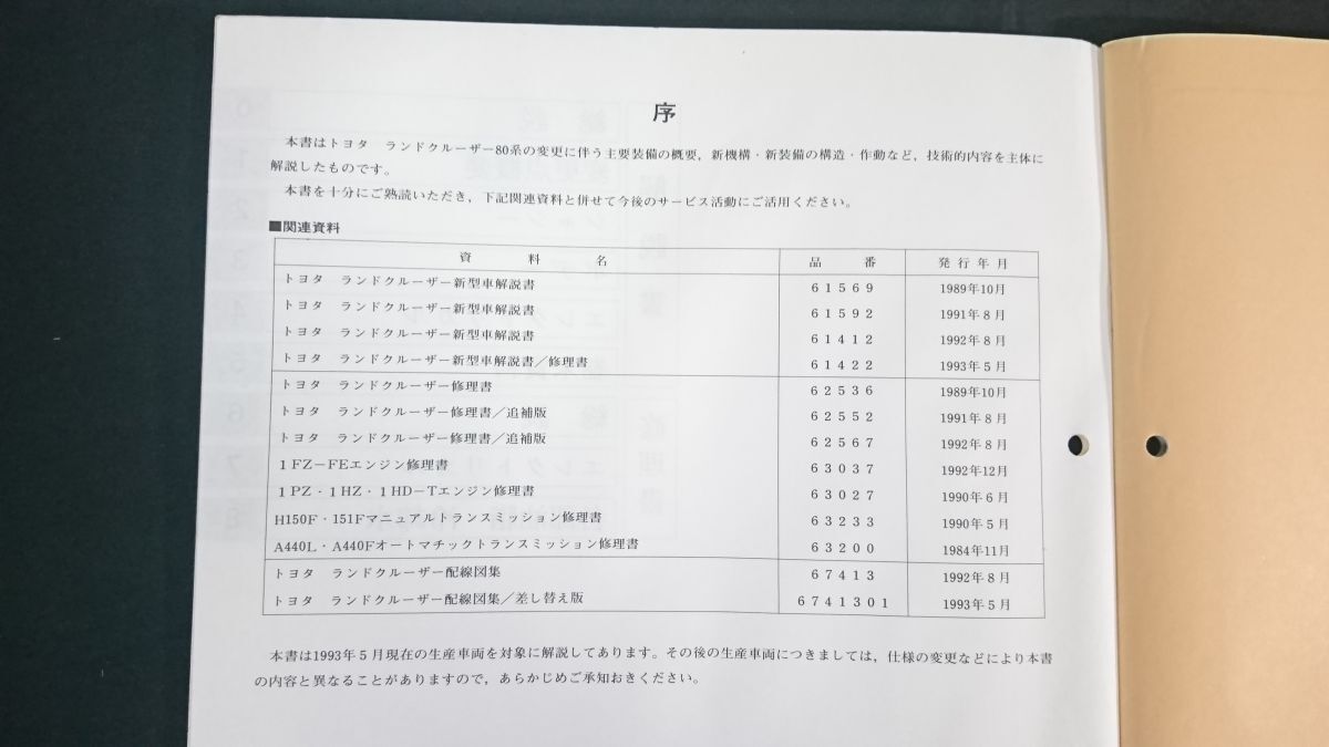 『TOYOTA(トヨタ) LAND CRUISER(ランドクルーザー) 80 E-FZJ80G/U-HZJ81V/S-HDJ81V系 新型車解説書/修理書 1993年5月 61422』トヨタ自動車_画像4