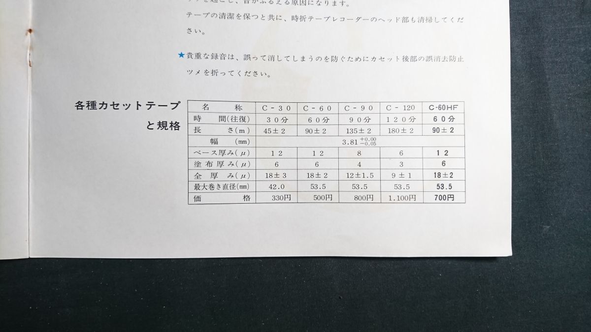 『SONY(ソニー) Hi-FIDELITY(Hi-Fi) CASSETTE(カセットテープ)C-60 HF カタログ』1970年頃/ソニー株式会社/世界初 HI-FI カセットテープ_画像9