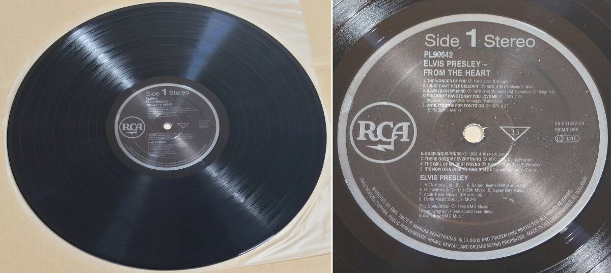 ★ELVIS★L(fēng)P　“ FROM THE HEART ” RCA オランダ盤 PL-90642