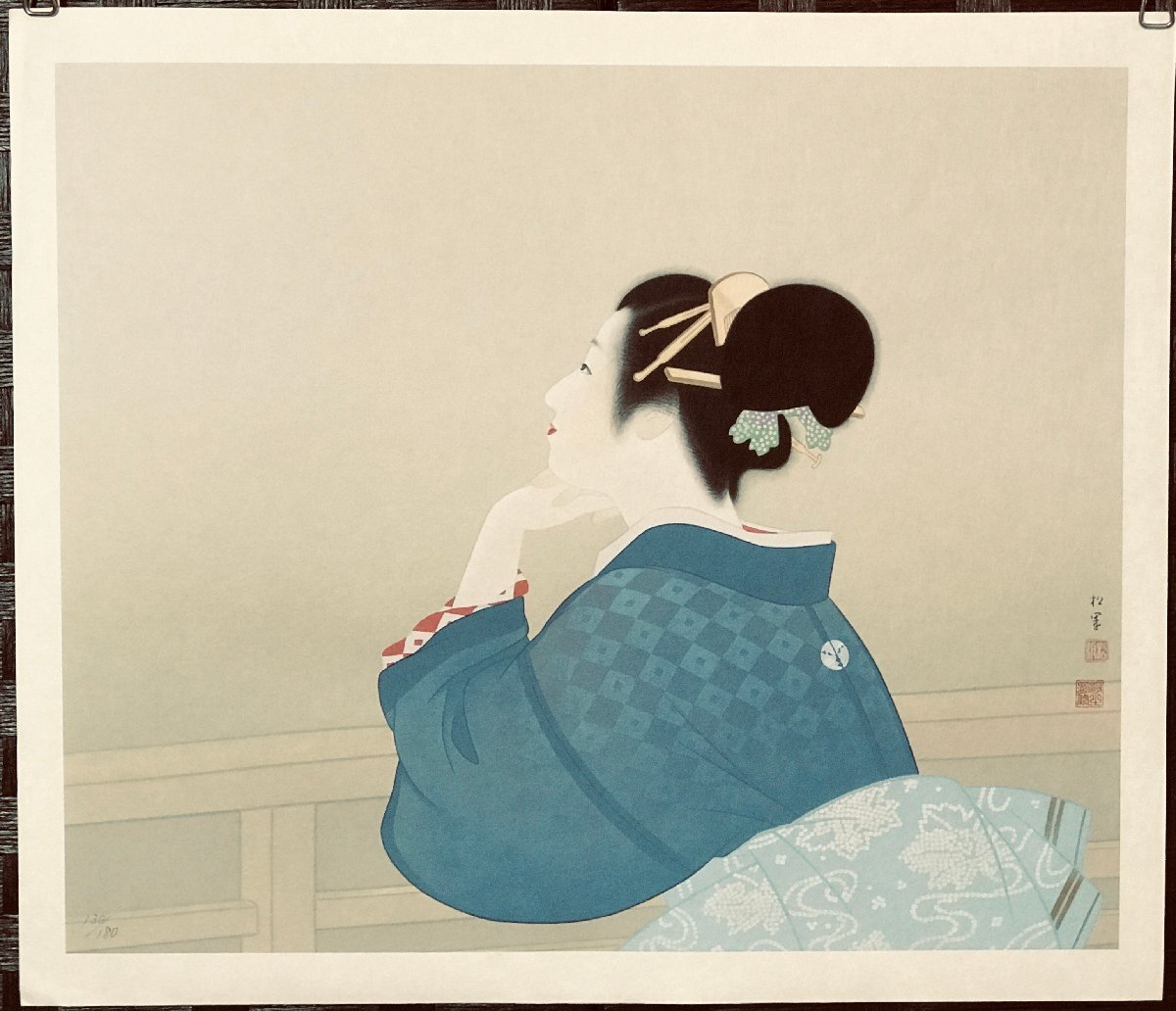 【版画】　待月　シルクスクリーン 限定130/180番