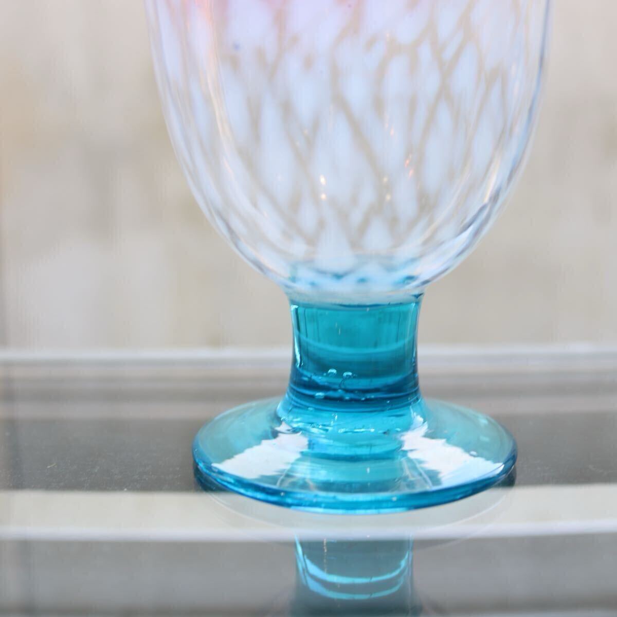 青ガラス なつめ形 氷コップ (検) 和ガラス ウランガラス 九