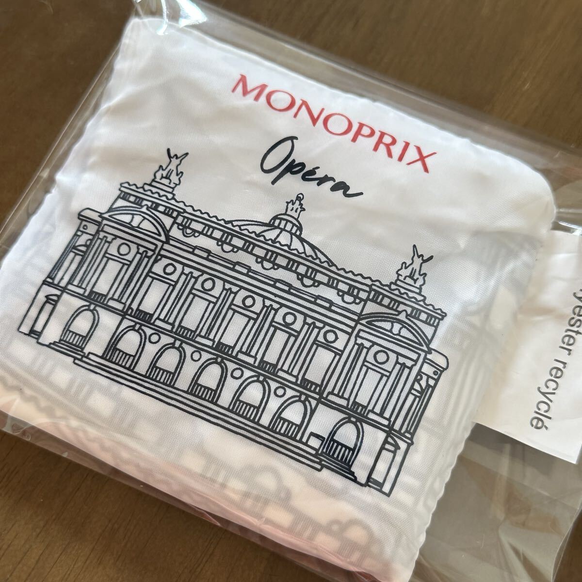フランス MONOPRIX モノプリ エコバッグ オペラ座 トートバッグ 折り畳み ヨーロッパ 海外スーパー ショッピングバッグ 手提げ パリ 新品_画像2