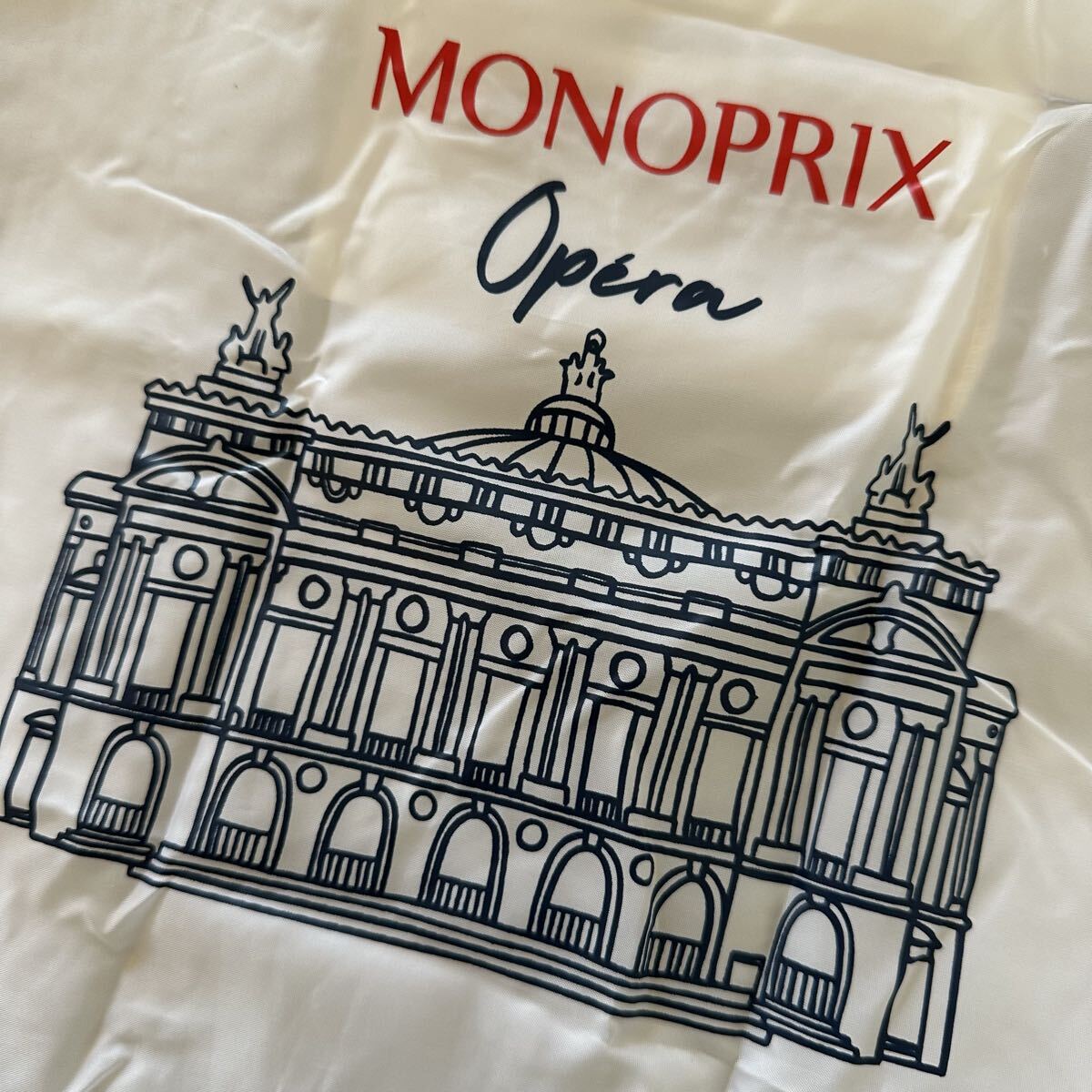 フランス MONOPRIX モノプリ エコバッグ オペラ座 トートバッグ 折り畳み ヨーロッパ 海外スーパー ショッピングバッグ 手提げ パリ 新品_画像4