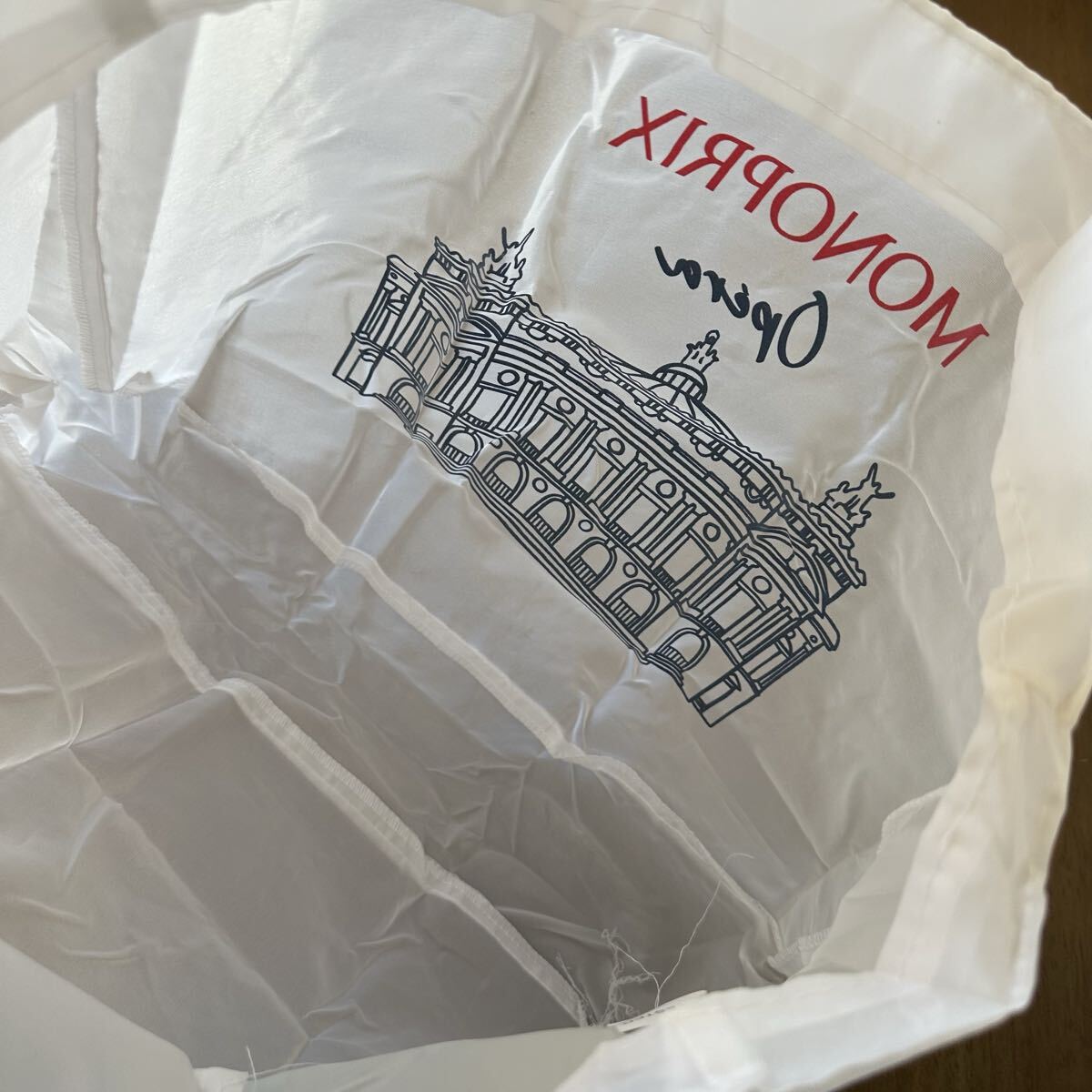 フランス MONOPRIX モノプリ エコバッグ オペラ座 トートバッグ 折り畳み ヨーロッパ 海外スーパー ショッピングバッグ 手提げ パリ 新品_画像9