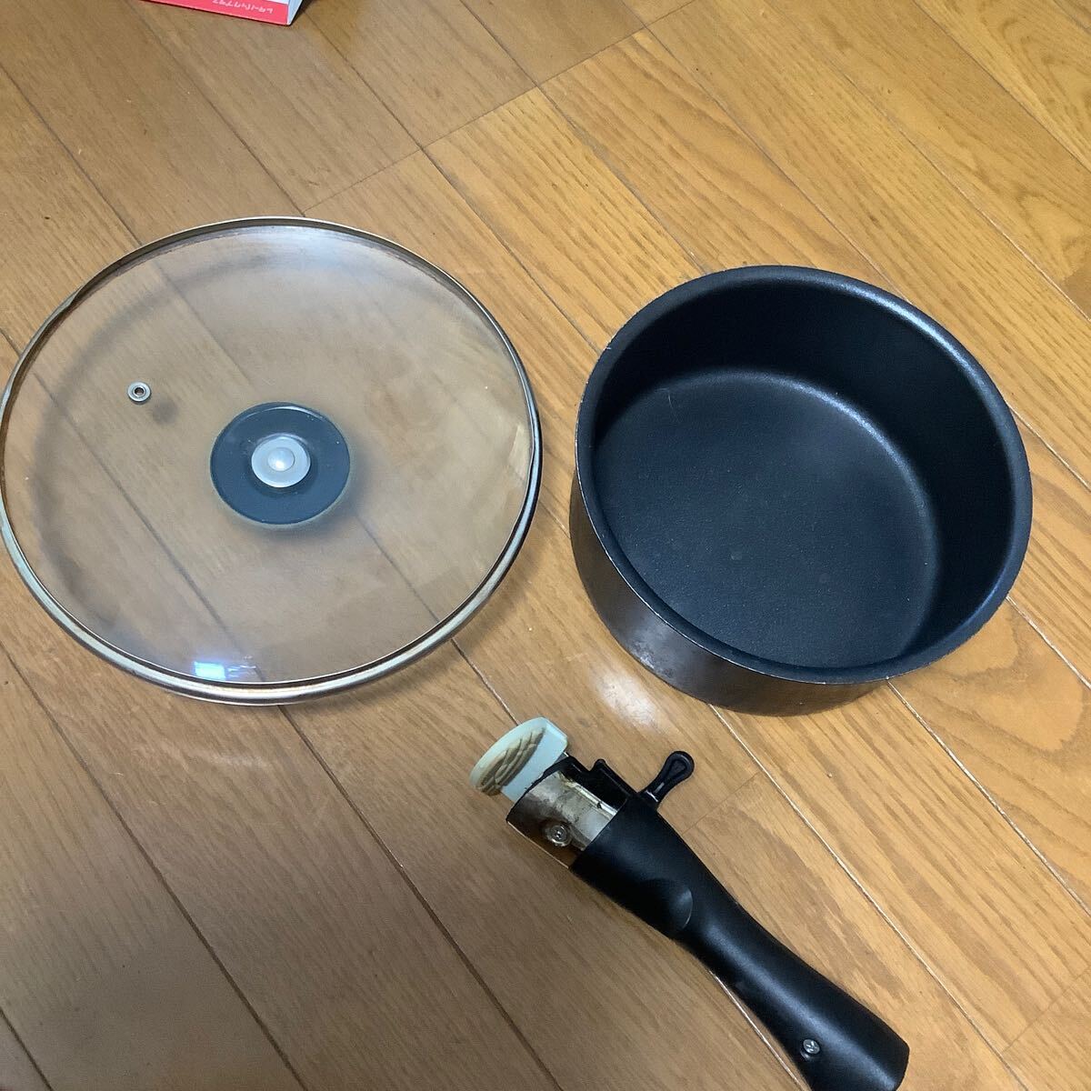 調理器具片手鍋内径約18×8cm ハンドル付きと鍋蓋21.5cm 3個セット 現状品　中古品_画像1