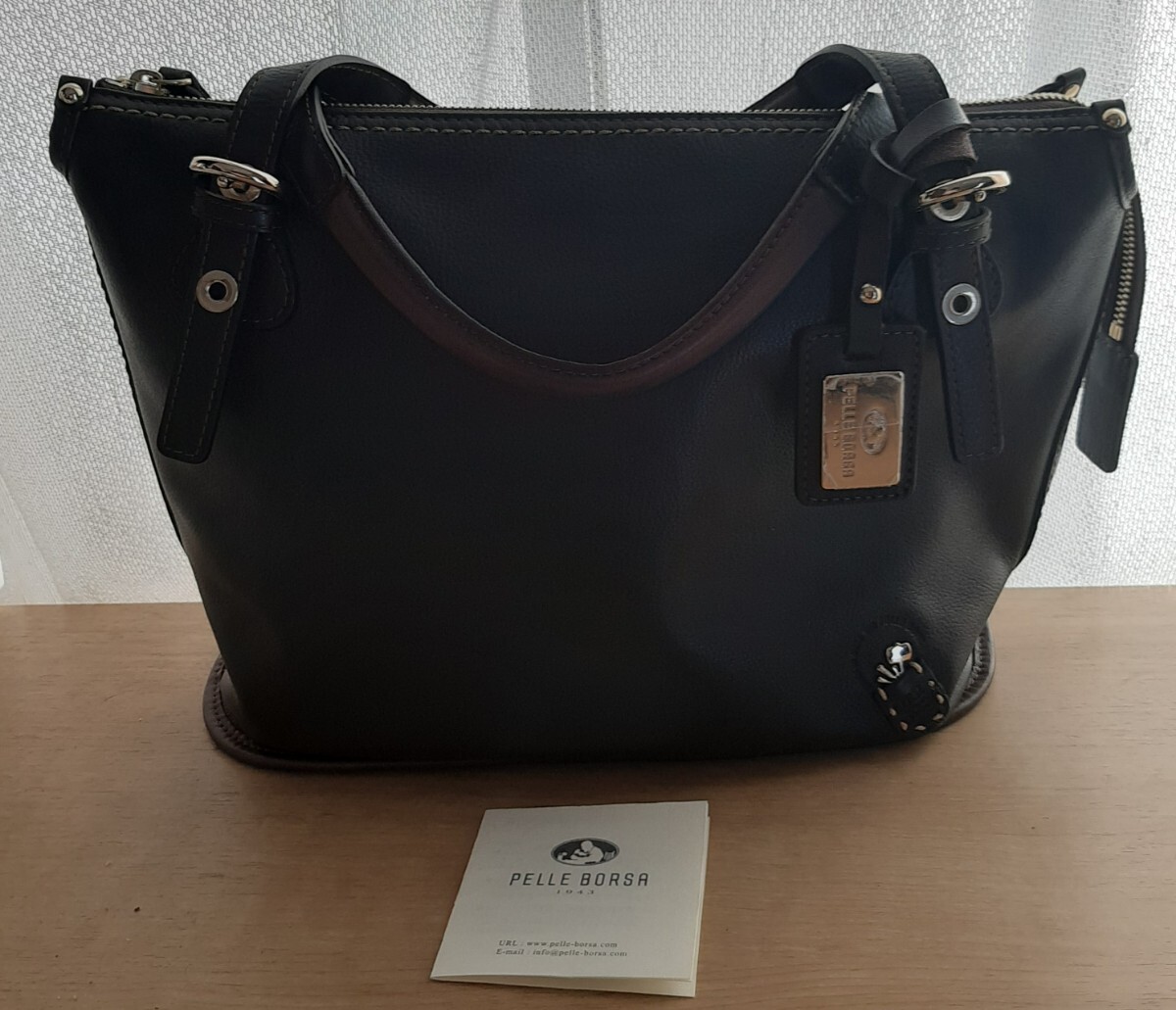 ★送料込★超美品!★ ペレボルサ【 PELLE BORSA 】のトートバッグ 肩掛けショルダーバッグ ★_画像1