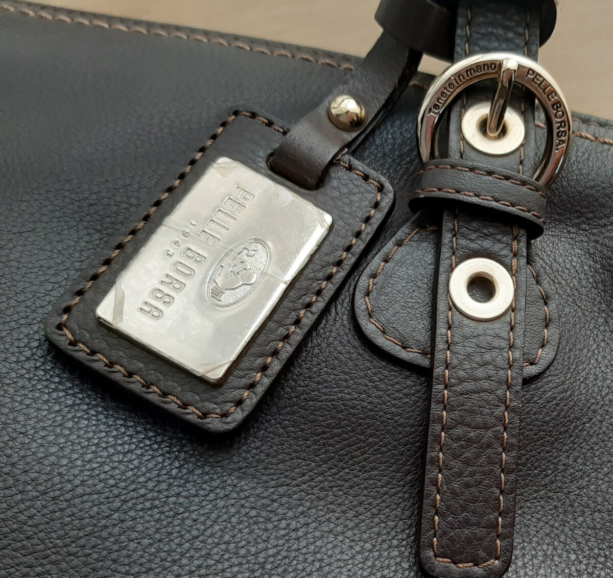 ★送料込★超美品!★ ペレボルサ【 PELLE BORSA 】のトートバッグ 肩掛けショルダーバッグ ★_画像4