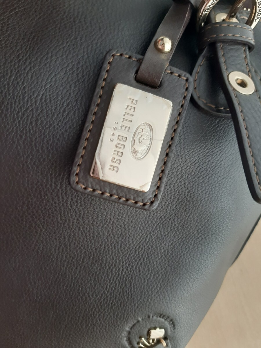 ★送料込★超美品!★ ペレボルサ【 PELLE BORSA 】のトートバッグ 肩掛けショルダーバッグ ★_画像9