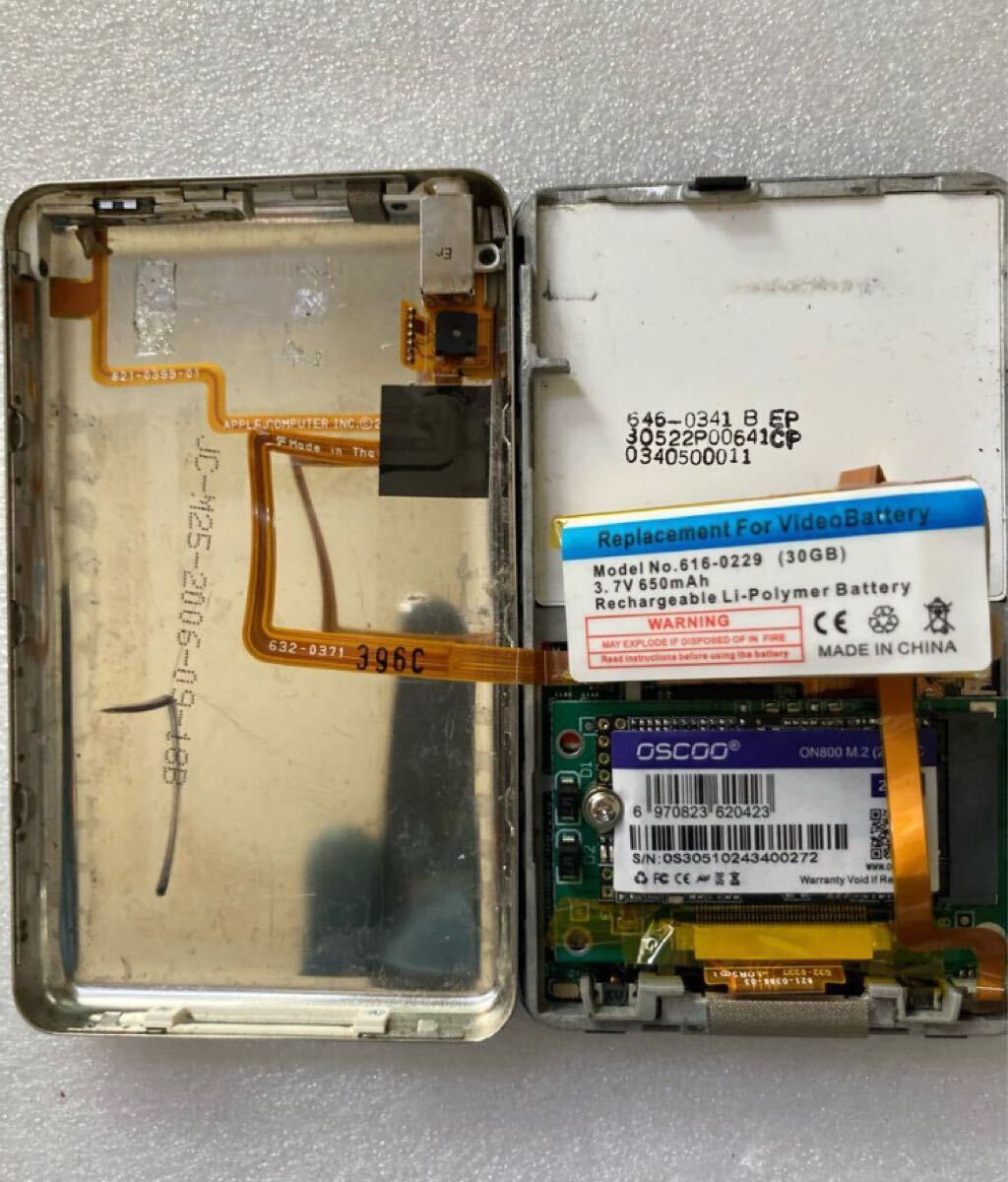 iPod classic 5.5世代 30GB→SSD 256GB&バッテリー交換実施済