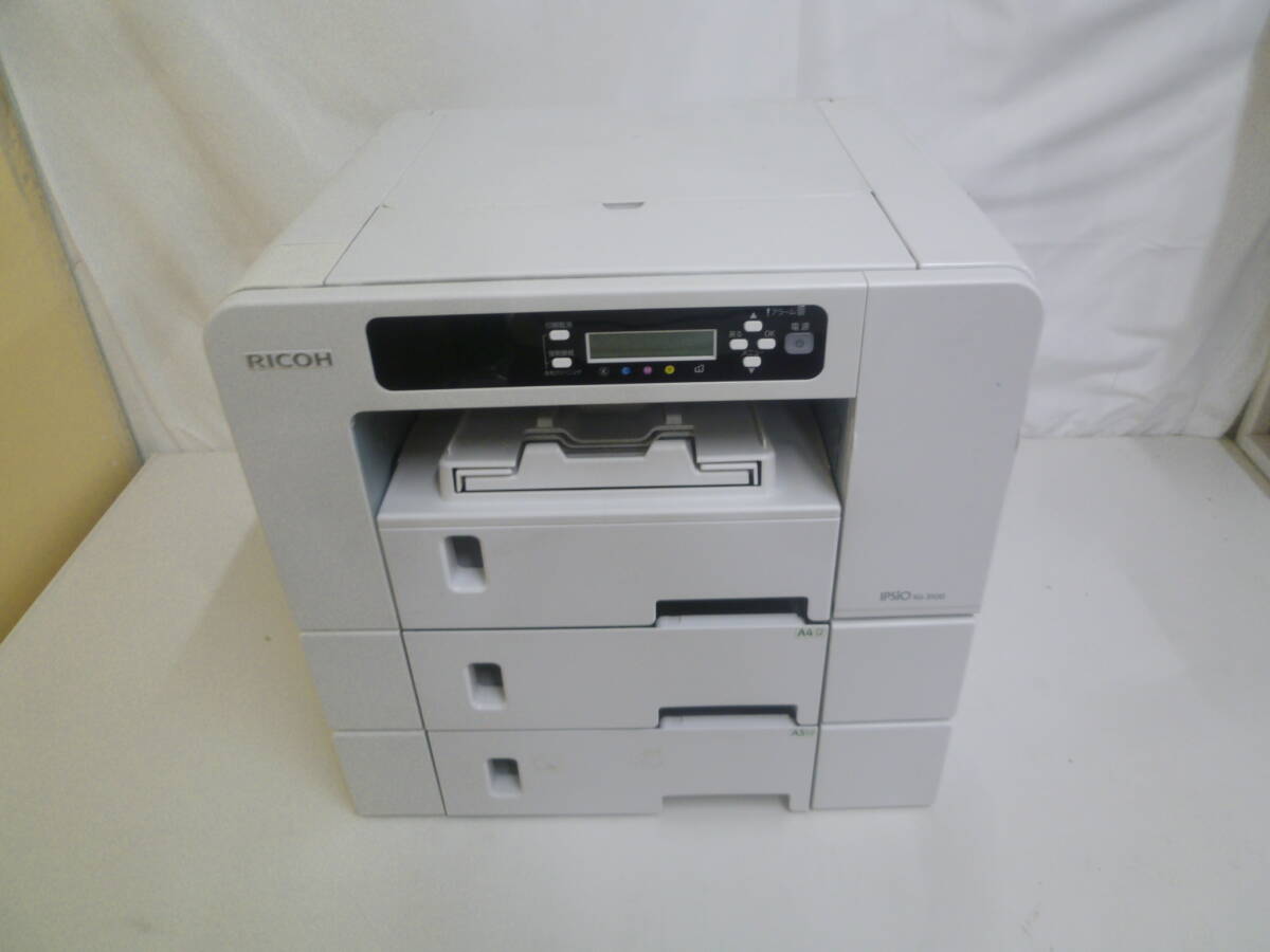 『中古品』RICOH/リコー IPSiO SG3100 A4ジェルジェットプリンター 増設トレイ×2個付き コンパクト/自動両面印刷/4色独立_画像2