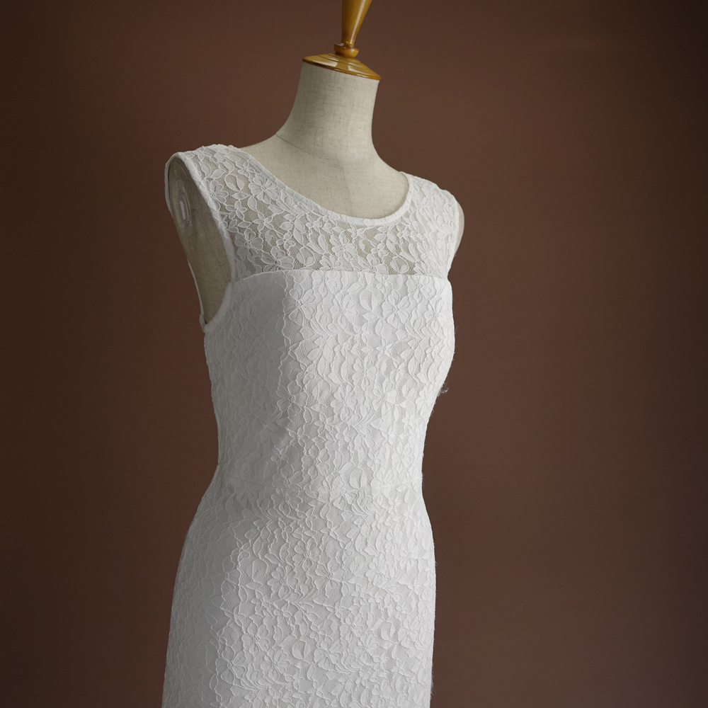 新品.KENSIE ケンジー 4/9号 白 花柄 総 レース ノースリーブ ロング ワンピース ドレス 結婚式 演奏会 華26N1402_画像5