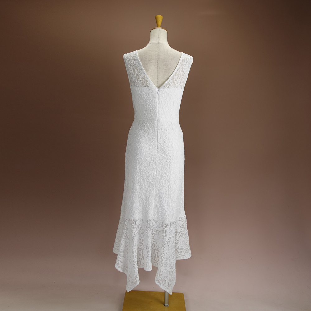 新品.KENSIE ケンジー 4/9号 白 花柄 総 レース ノースリーブ ロング ワンピース ドレス 結婚式 演奏会 華26N1402_画像6