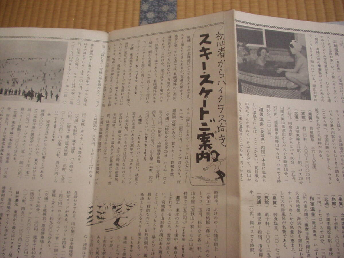 付録 最新版 全国旅行案内鉄道地図 昭和35年 面白倶楽部 温泉地 スキー・スケート_画像8