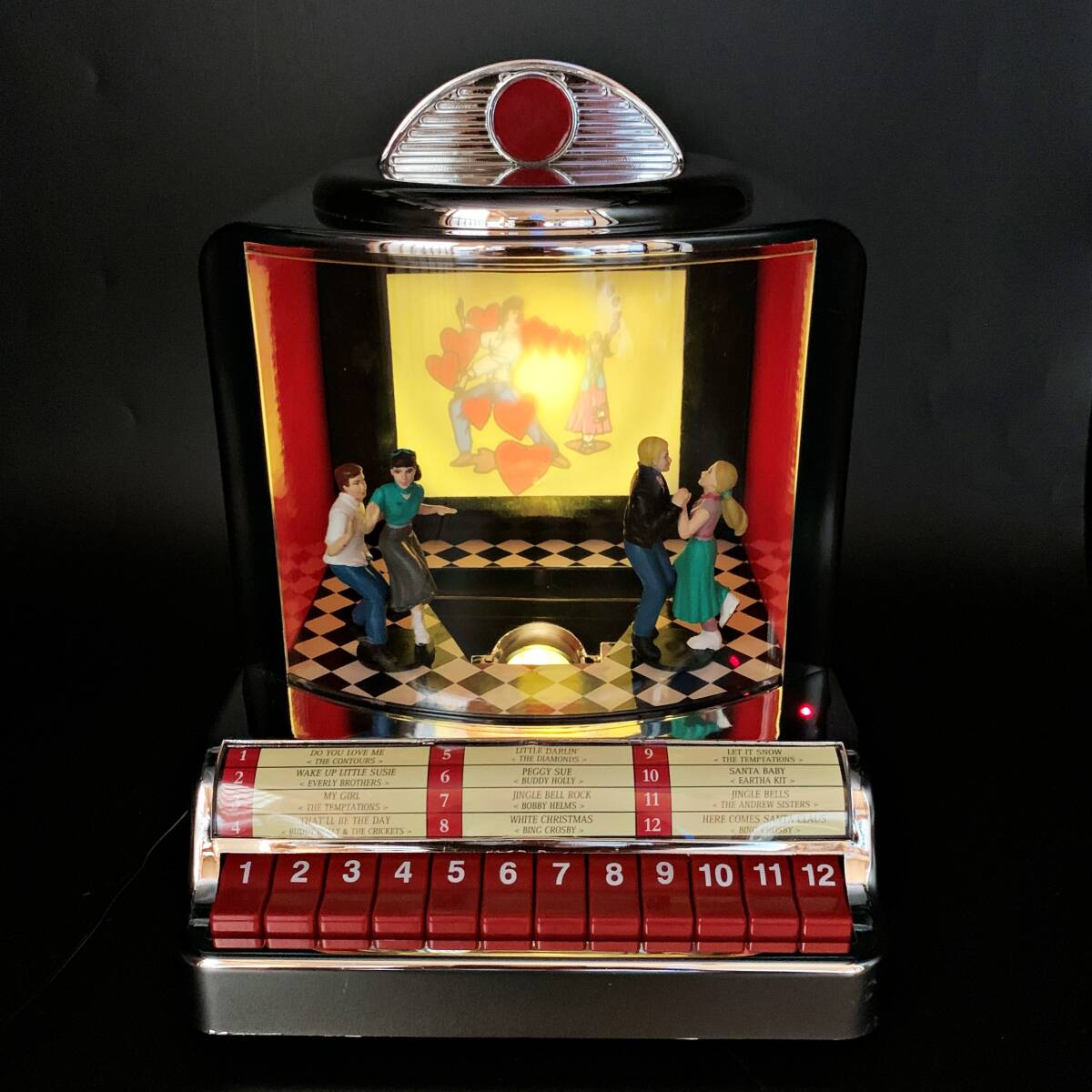 [ анимация есть редкость ] Mr. Рождество juke box блокировка Mr.Christmas JUKEBOX ROCK 12 искривление Gold этикетка эффект живого звука все ti-z