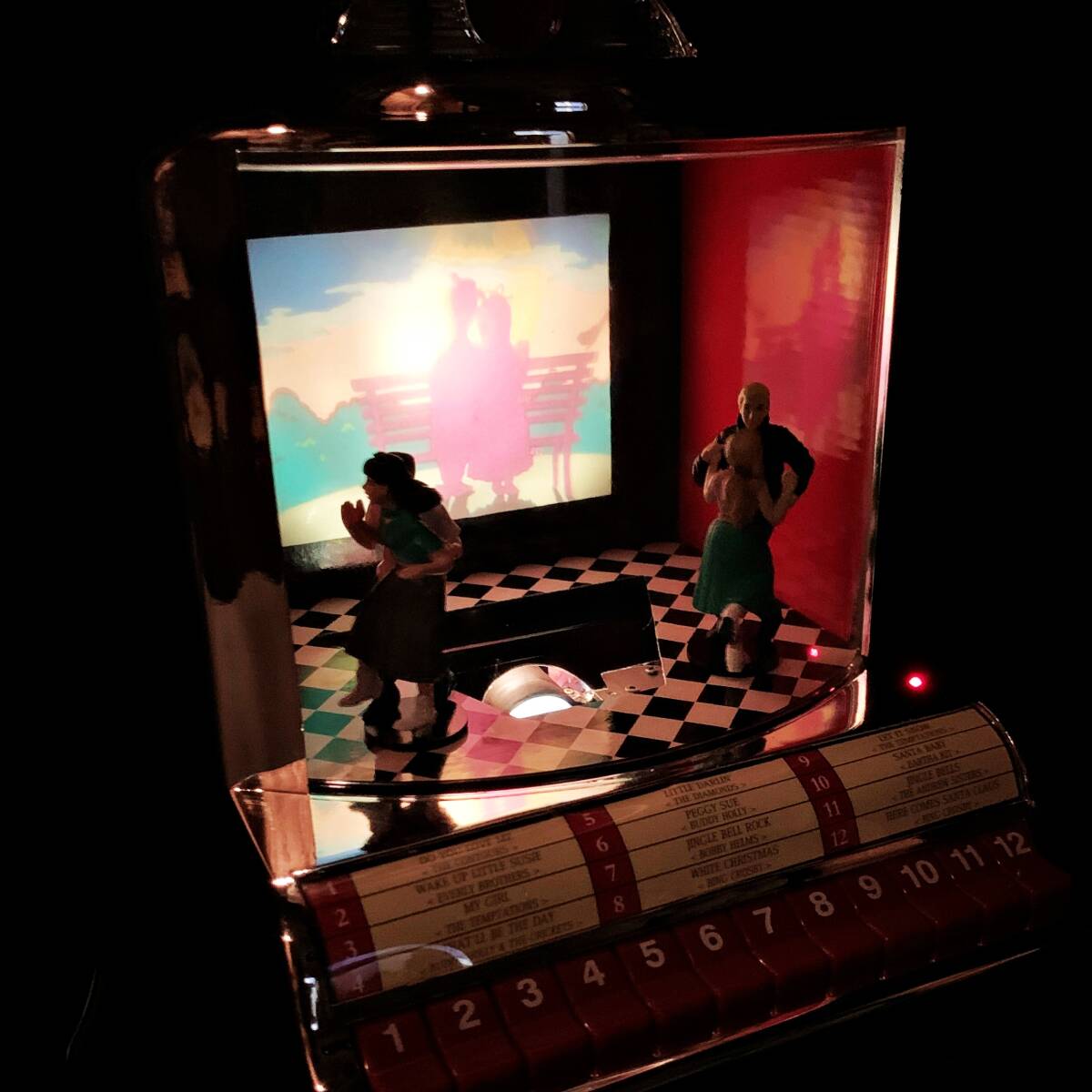 [ анимация есть редкость ] Mr. Рождество juke box блокировка Mr.Christmas JUKEBOX ROCK 12 искривление Gold этикетка эффект живого звука все ti-z