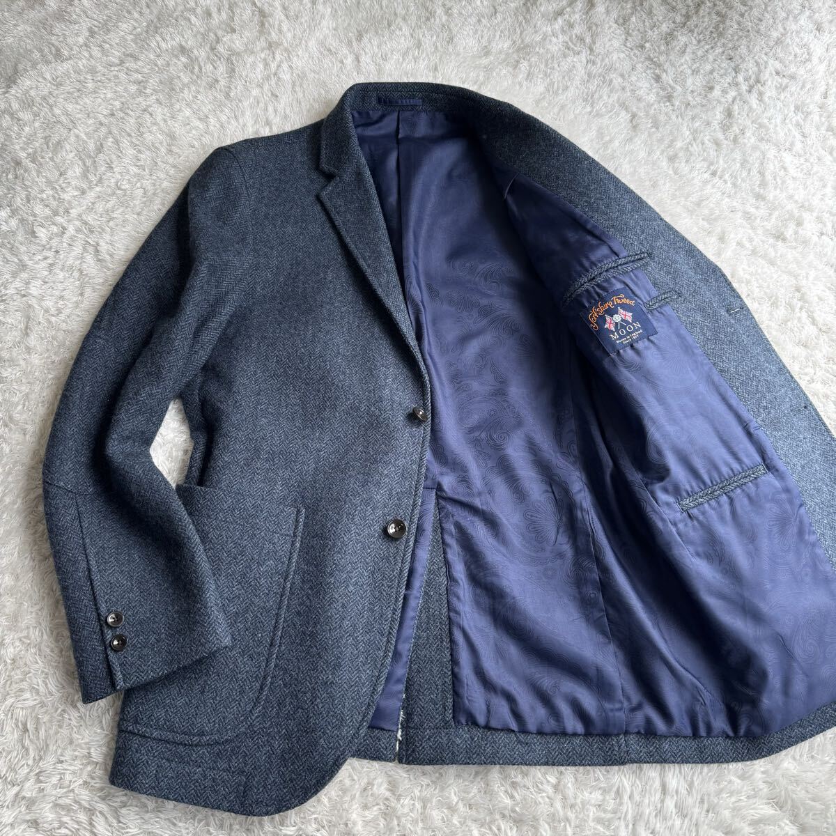 【着用数回の極美品】 J.PRESS MOON ツイード ウール ジャケット 裏地 ペイズリー柄 LL (L～XL)_画像1