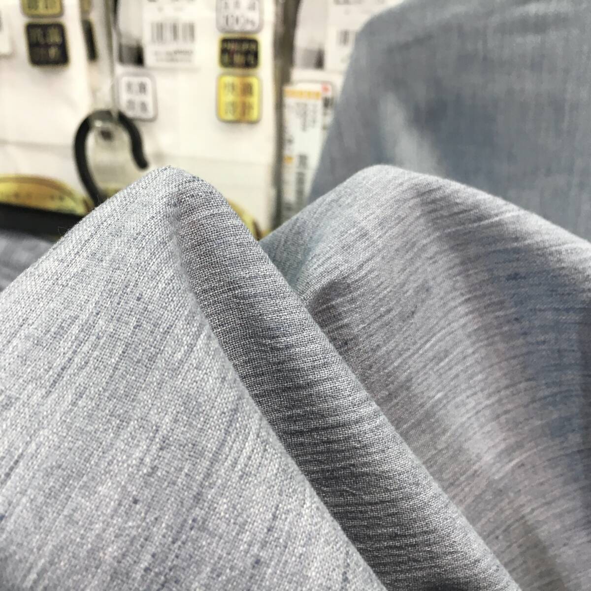 【新品】L紳士 麻入り楊柳 上下セット Lサイズ 長袖 長ズボン 送料無料BG 洗濯機OK 涼感素材 ルームウェア パジャマ 部屋着 裾しぼり _画像5