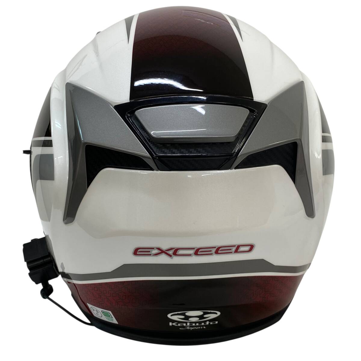 【美品】 OGK Kabuto オージーケーカブト EXCEED DEUCE ジェットヘルメット ※XGP X1インカム付き 白/赤系 ホワイト/レッド系 S 21622-100