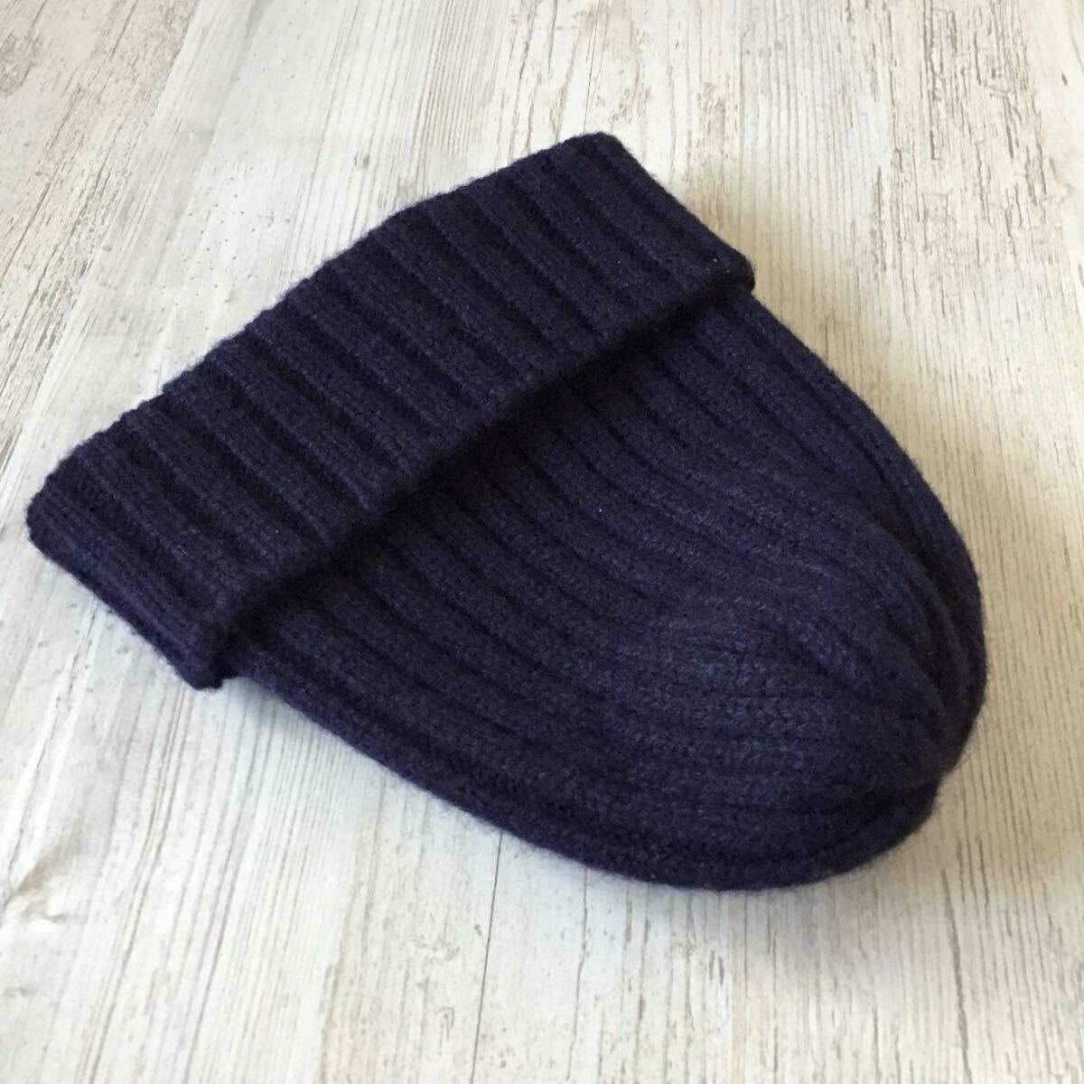 美品 BEAMS PLUS Knit cap ビームスプラス ニットキャップ ニット帽 帽子 英国製 MADE IN ENGLAND ウール100% ビーニー ワッチキャップ_画像3