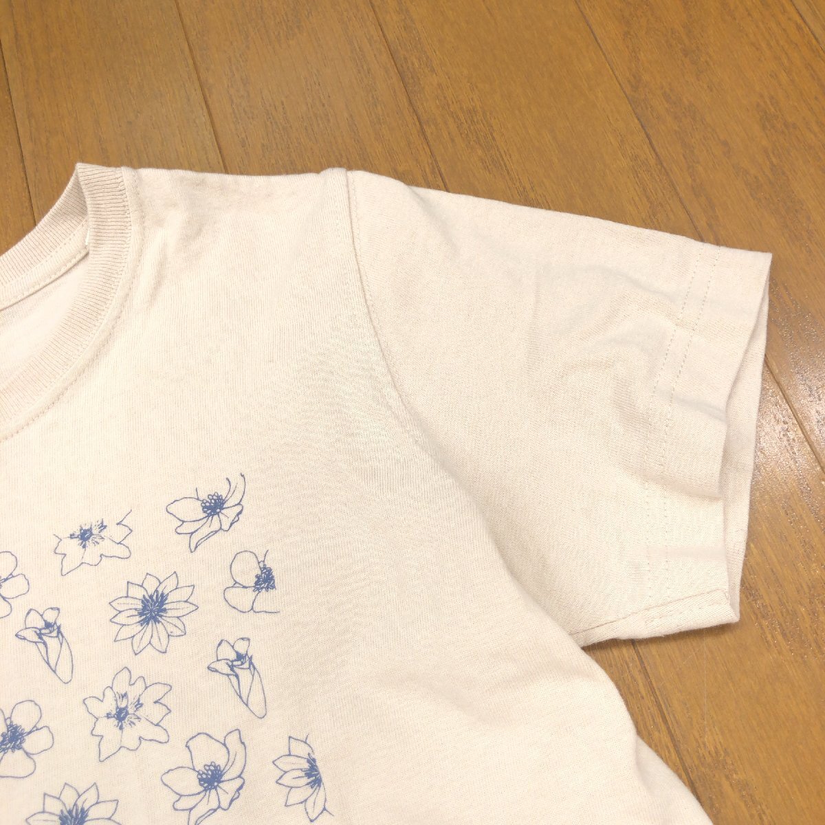 mont-bell モンベル #2104773 ペアスキン コットン プリント Tシャツ XS ベージュ カットソー 半袖 レディース アウトドア キャンプ_画像6