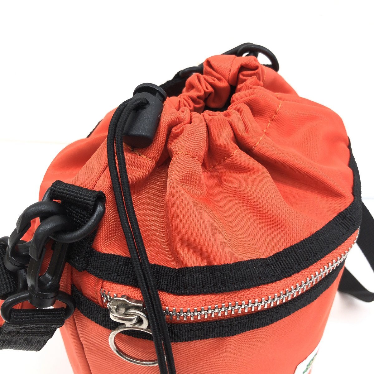 美品 FRUIT OF THE LOOM フルーツオブザルーム 2Way ナイロン 巾着バッグ オレンジ ショルダーバッグ ハンドバッグ 斜め掛け 肩掛け 女性用_画像7