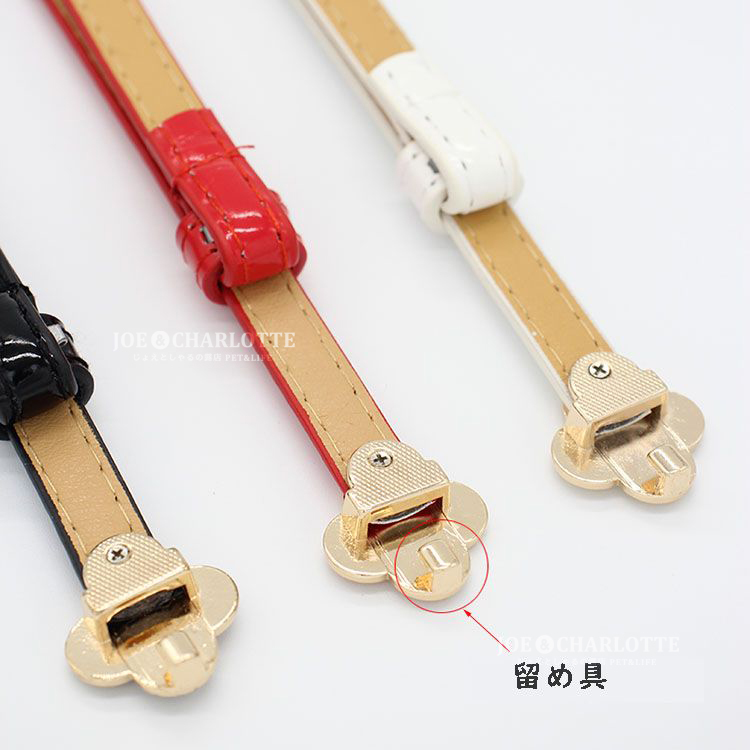 【白】クローバーバックル エナメル素材 1cm PU レザー細 アクセントベルト _画像5