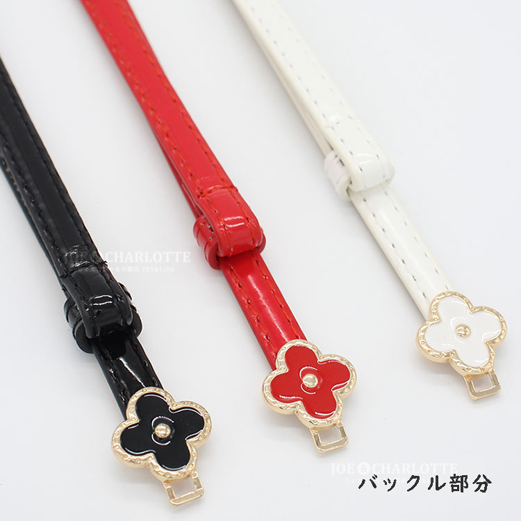 【白】クローバーバックル エナメル素材 1cm PU レザー細 アクセントベルト _画像6