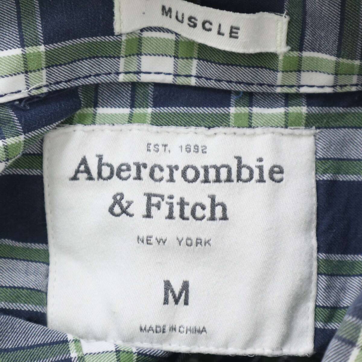 Abercrombie&Fitch アバクロンビー＆フィッチ 通年 トナカイ刺繍★ チェック 長袖 ボタンダウン シャツ Sz.M メンズ