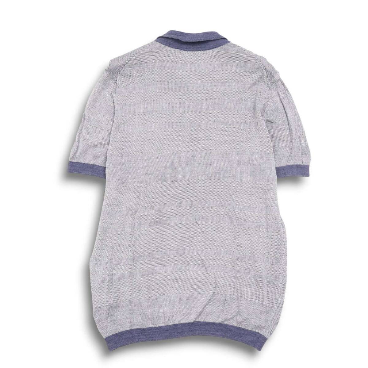 HUGO BOSS ヒューゴボス 春夏 SLIM FIT イタリア製生地 シルク★ 半袖 ニット ポロシャツ Sz.XL メンズ 大きいサイズ_画像5