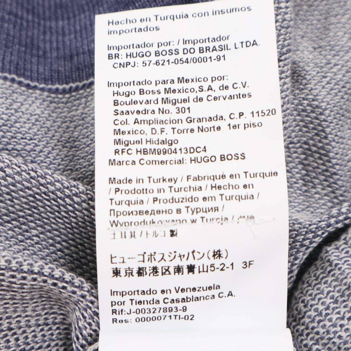 HUGO BOSS ヒューゴボス 春夏 SLIM FIT イタリア製生地 シルク★ 半袖 ニット ポロシャツ Sz.XL メンズ 大きいサイズ_画像8