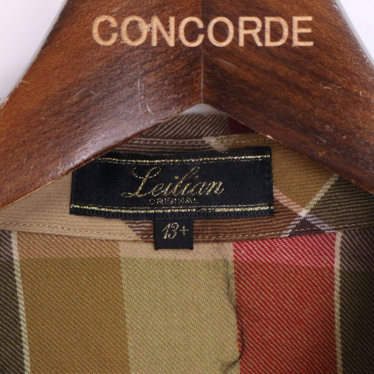 【美品】Leilian レリアン プラスハウス★ 秋冬 ウール100% 長袖 チェック ワーク シャツ Sz.13+ レディース 大きいサイズ_画像5