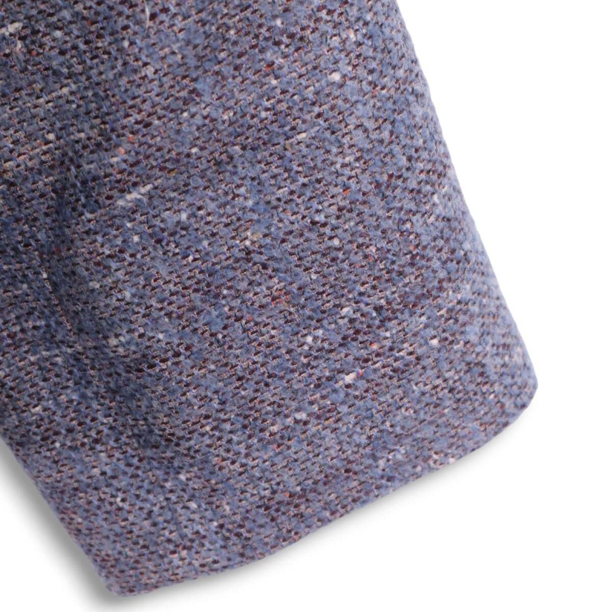 Leilian レリアン 秋冬★ F.LLI CERRUTI シルク ウール ツイード テーラード ジャケット Sz.9 レディース ネイビー 日本製_画像3