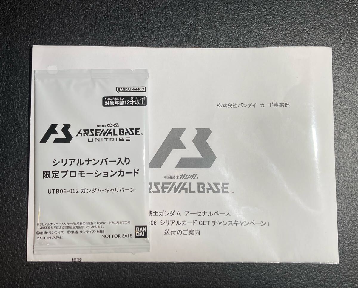 シリアルナンバー入り限定プロモーションカード ガンダム キャリバーン シリアルナンバー入り限定プロモーションカード ガンダム