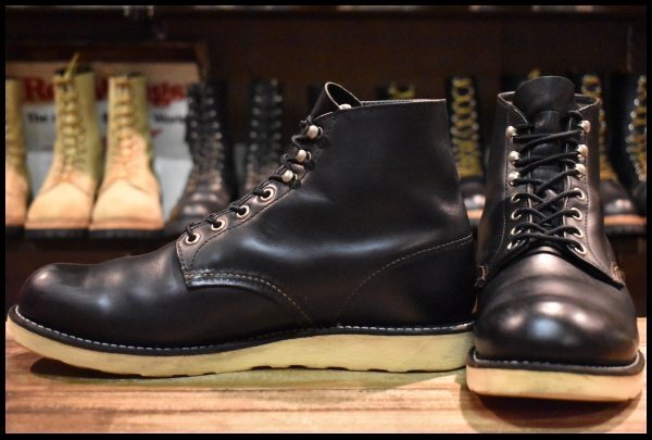 【10D 良品 07年】レッドウィング 8165 アイリッシュセッター 黒 ブラッククローム プレーントゥ 編み上げ ブーツ redwing HOPESMORE