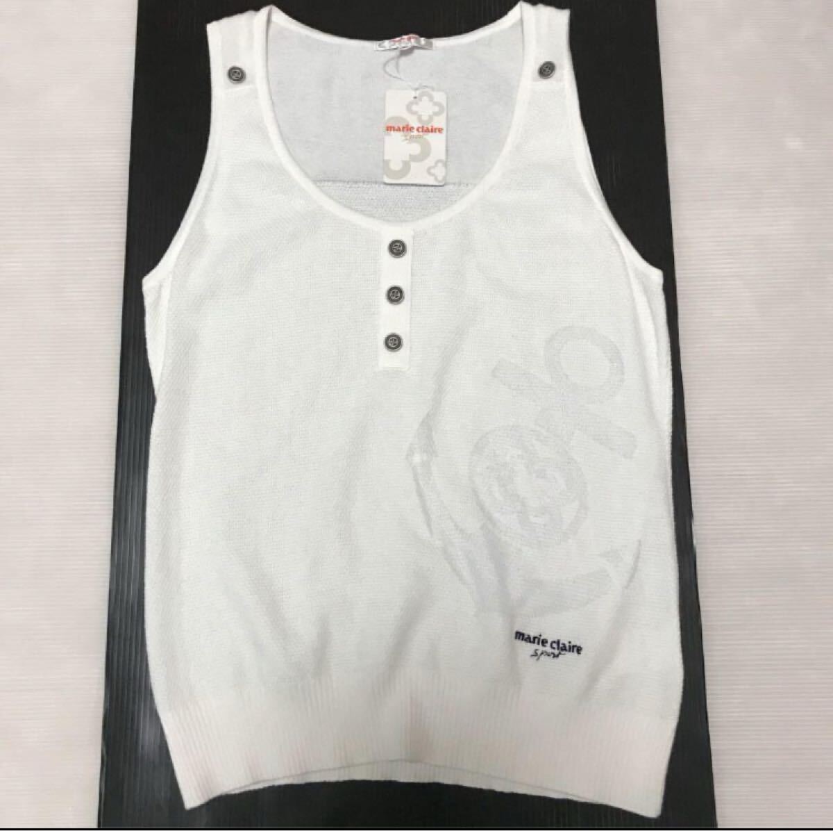 送料無料 新品 marie claire レディース ベスト ゴルフ M WHT_画像1