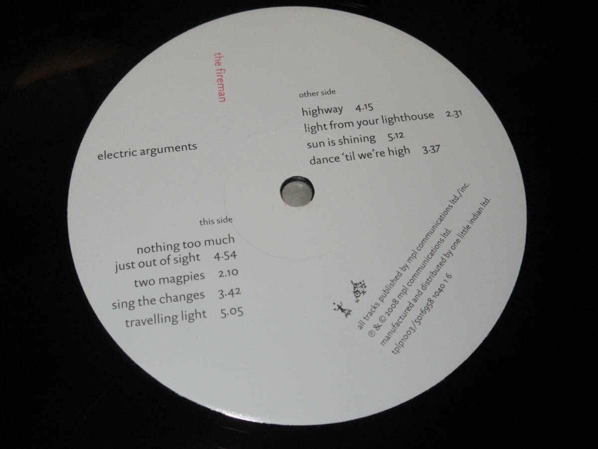 ◆◇THE FIREMAN(ザ・ファイヤーマン)【ELECTRIC ARGUMENTS(エレクトリック・アーギュメンツ)】英盤2枚組LP＋CD/ビートルズ関連◇◆_画像4