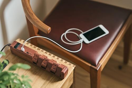 Fargo TAPKING 電源タップ USB 3.4A Type-A 2ポート クルッと回転 (ダークウッド AC12個口)_画像2