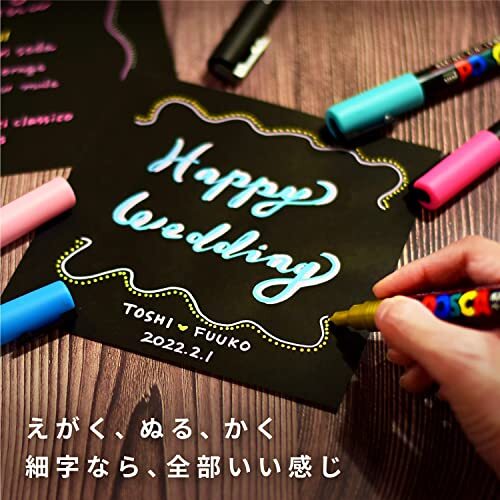 三菱鉛筆 uni ポスカ POSCA 水性ペン 水性マーカー 日本製 カラーペン 細字 PC-3M 全24色セット_画像2