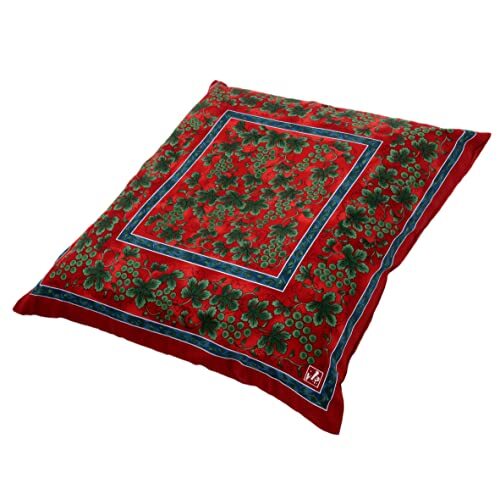 nishikawa 西川 座布団カバー 八端判(59X63cm) 洗える 緑彩葡萄絵柄 日本製 レッド PG12103096_画像1