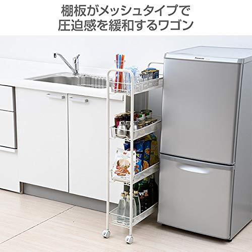 山善(YAMAZEN) サイドワゴン マットホワイト 19cm 4段 スリム かんたん LKW-4S(MW)_画像2