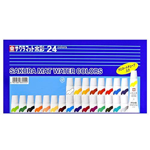 SAKURA サクラクレパス 絵の具 マット水彩 ラミネートチューブ 24色セット EMW24_画像1