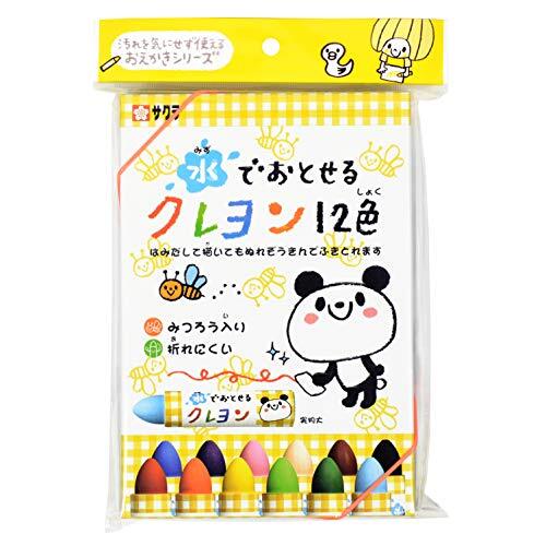 サクラクレパス 水でおとせるクレヨン 12色パック入り WYL12-P_画像1