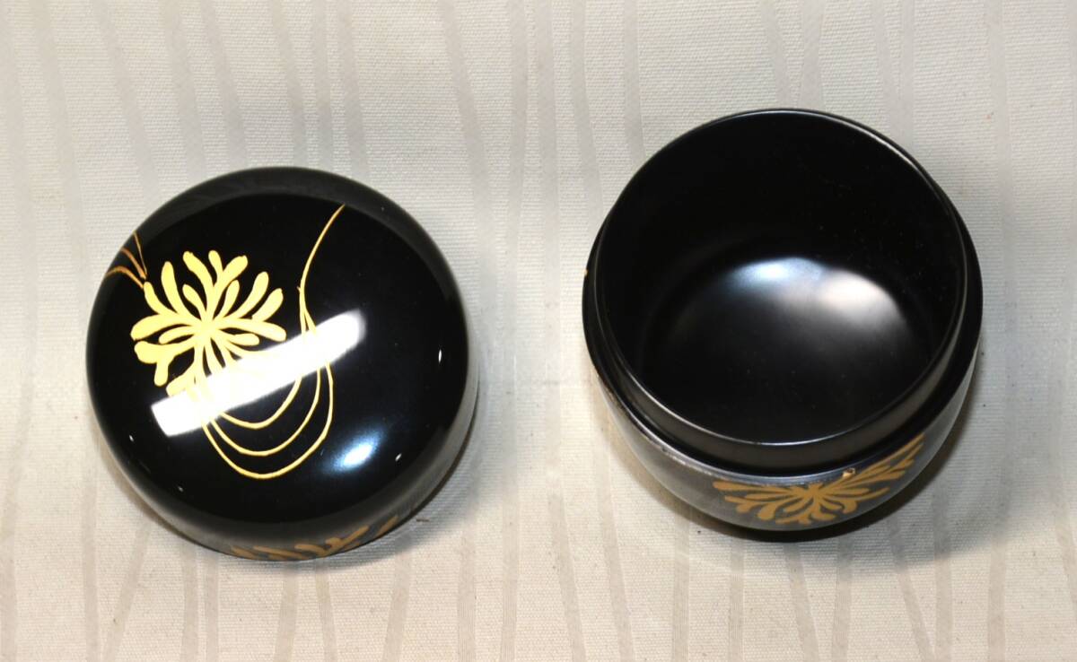 50◆初荷です ◆茶道具 加賀山中塗 井筒寛斎造 海松波蒔絵中棗 木製漆塗 ◆共箱 未使用美品_画像8