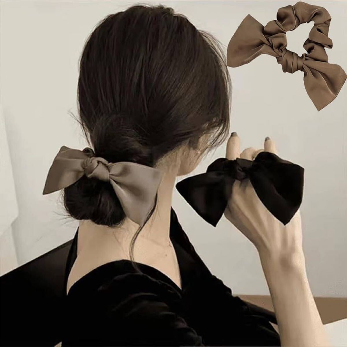 2300416☆ 3本セット シュシュ ヘアゴム，BetterJonny シュシュおしゃれ 大人 ヘアゴム おしゃれ サテンシュシュ ボリューム_画像3